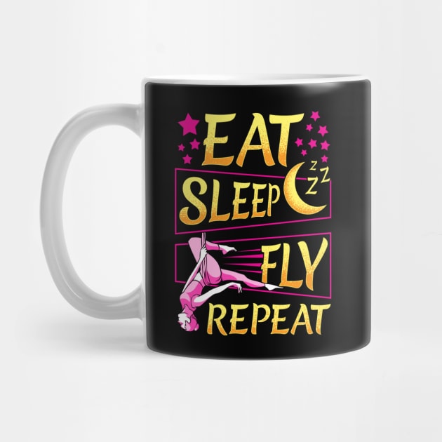 Funny Eat Sleep Fly Repeat Aerial Yoga Silks by theperfectpresents